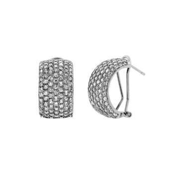 Silver Collection/ Multi-Row Of White Cz Bangle Bracelet