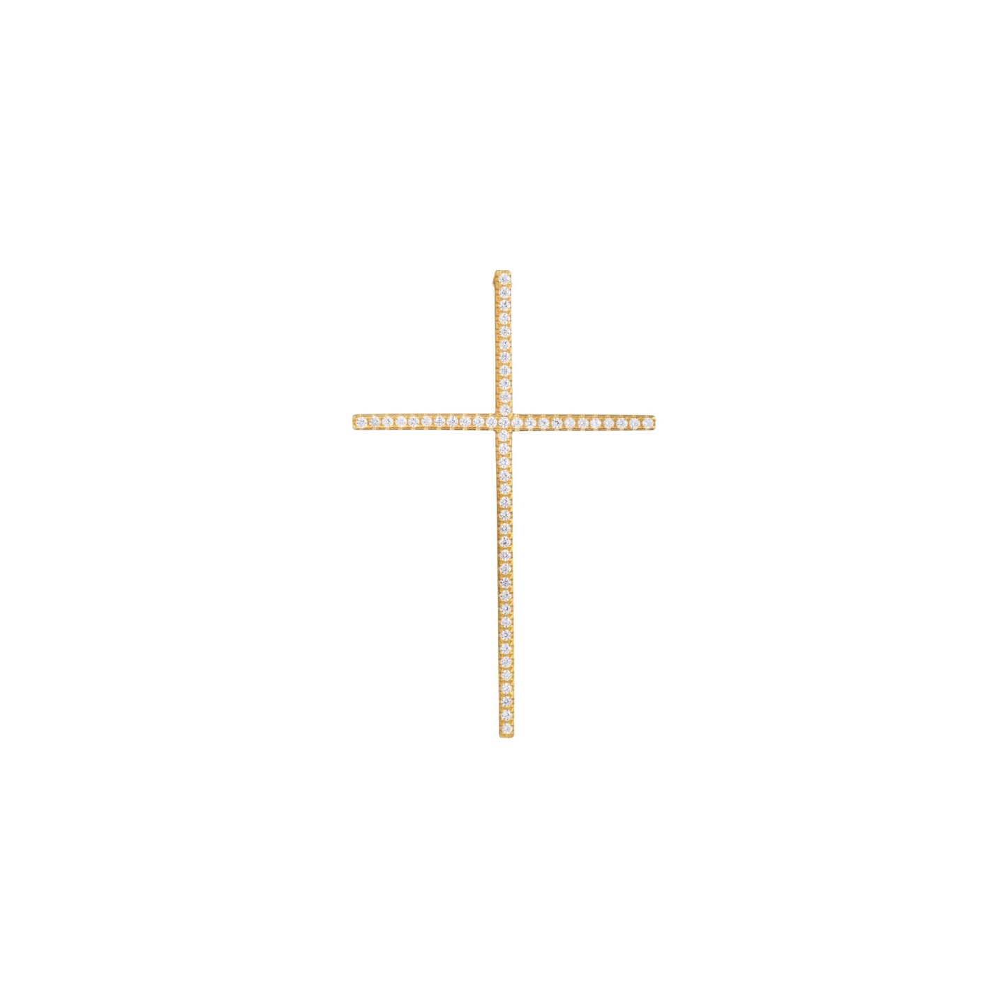 14KT Yellow Gold W/White Diamond Cross Pendant
