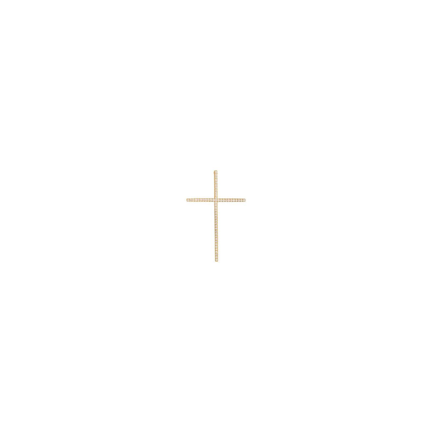 14KT Yellow Gold W/White Diamond Cross Pendant